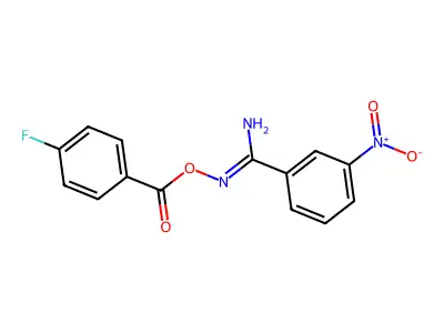 [[Amino-(3-nitrophenyl)methylidene]amino] 4-fluorobenzoate structure