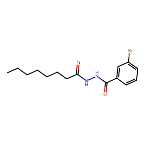 3-bromo-N'-octanoylbenzohydrazide structure