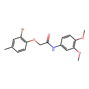 2-(2-bromo-4-methylphenoxy)-N-(3,4-dimethoxyphenyl)acetamide structure