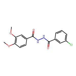 N'-(3-chlorobenzoyl)-3,4-dimethoxybenzohydrazide structure