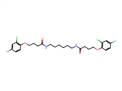 N,N'-1,6-hexanediylbis[4-(2,4-dichlorophenoxy)butanamide] structure