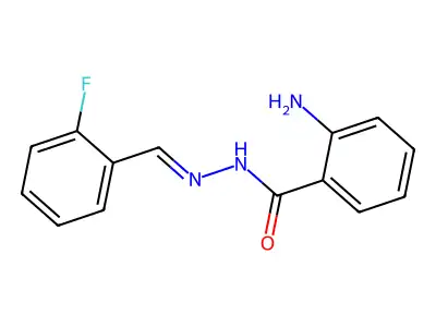 2-amino-N-[(E)-(2-fluorophenyl)methylideneamino]benzamide structure