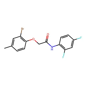 2-(2-bromo-4-methylphenoxy)-N-(2,4-difluorophenyl)acetamide structure
