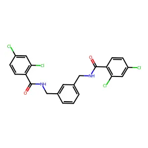 2,4-dichloro-N-[[3-[[(2,4-dichlorobenzoyl)amino]methyl]phenyl]methyl]benzamide structure