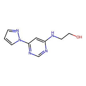 2-[(6-Pyrazol-1-ylpyrimidin-4-yl)amino]ethanol structure
