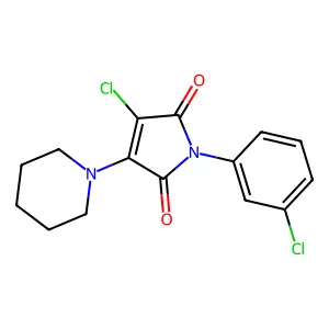 3-Chloro-1-(3-chlorophenyl)-4-(1-piperidinyl)-1H-pyrrole-2,5-dione structure