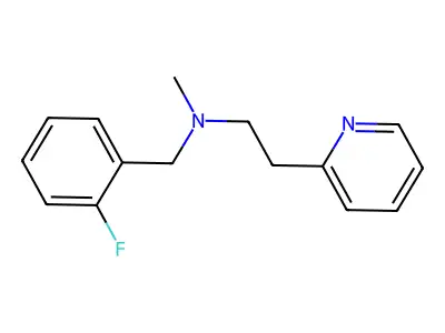 N-(2-fluorobenzyl)-N-methyl-2-(pyridin-2-yl)ethanamine structure