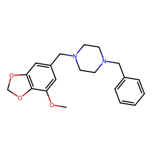 1-Benzyl-4-[(7-methoxy-1,3-benzodioxol-5-yl)methyl]piperazine structure