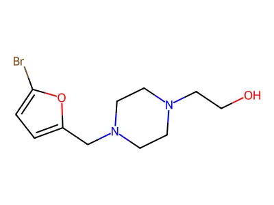 2-[4-[(5-Bromofuran-2-yl)methyl]piperazin-1-yl]ethanol structure