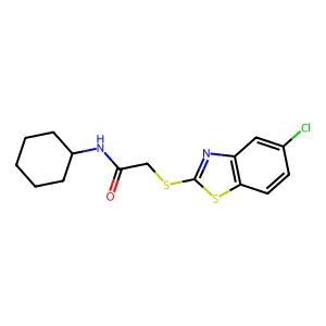 2-[(5-chloro-1,3-benzothiazol-2-yl)sulfanyl]-N-cyclohexylacetamide structure