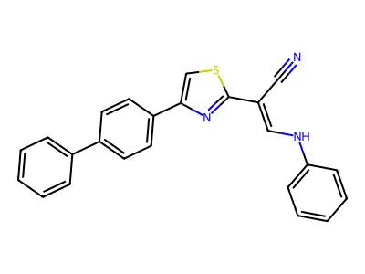 4-[1,1a(2)-Biphenyl]-4-yl-I+/--[(phenylamino)methylene]-2-thiazoleacetonitrile structure