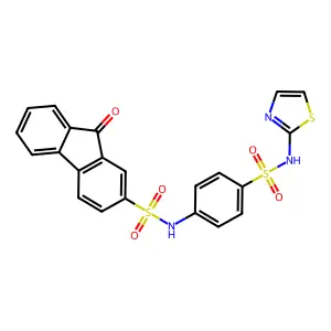 9-oxo-N-[4-(1,3-thiazol-2-ylsulfamoyl)phenyl]fluorene-2-sulfonamide structure