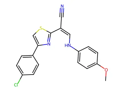 2-[4-(4-Chlorophenyl)-1,3-thiazol-2-yl]-3-(4-methoxyanilino)prop-2-enenitrile structure