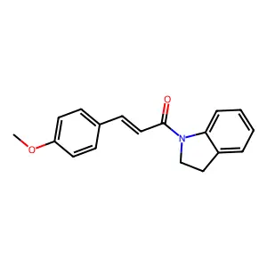 (E)-1-(2,3-dihydroindol-1-yl)-3-(4-methoxyphenyl)prop-2-en-1-one structure