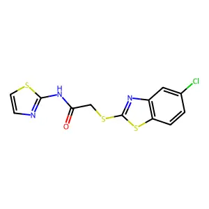 2-[(5-Chloro-1,3-benzothiazol-2-yl)sulfanyl]-N-(1,3-thiazol-2-yl)acetamide structure
