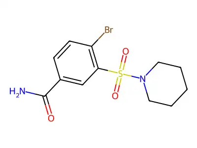 4-Bromo-3-piperidin-1-ylsulfonylbenzamide structure