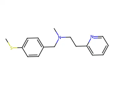 N-methyl-N-[(4-methylsulfanylphenyl)methyl]-2-pyridin-2-ylethanamine structure