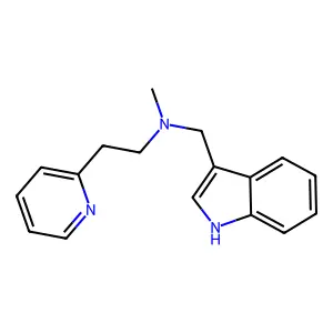 N-(1H-indol-3-ylmethyl)-N-methyl-2-(2-pyridinyl)ethanamine structure