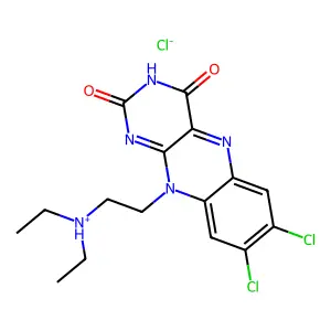 Isoalloxazine, 7,8-dichloro-10-(2-diethylamino)ethyl-, hydrochloride structure