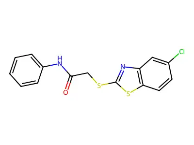 2-[(5-chloro-1,3-benzothiazol-2-yl)sulfanyl]-N-phenylacetamide structure