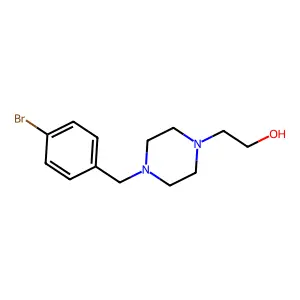 2-[4-[(4-Bromophenyl)methyl]piperazin-1-yl]ethanol structure