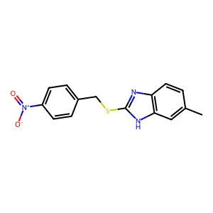 6-methyl-2-[(4-nitrophenyl)methylthio]-1H-benzimidazole structure