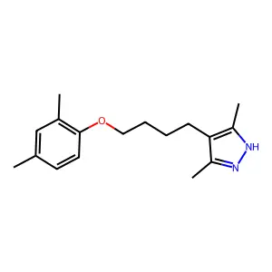 4-[4-(2,4-dimethylphenoxy)butyl]-3,5-dimethyl-1H-pyrazole structure