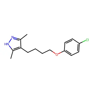 4-[4-(4-chlorophenoxy)butyl]-3,5-dimethyl-1H-pyrazole structure