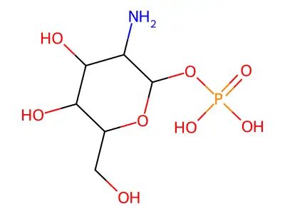 (2R,3R,4R,5R)-2-Amino-3,4,5,6-tetrahydroxyhexanoic phosphoric anhydride structure