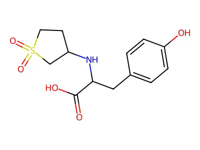 2-[(1,1-Dioxothiolan-3-yl)amino]-3-(4-hydroxyphenyl)propanoic acid structure
