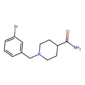 1-[(3-Bromophenyl)methyl]piperidine-4-carboxamide structure