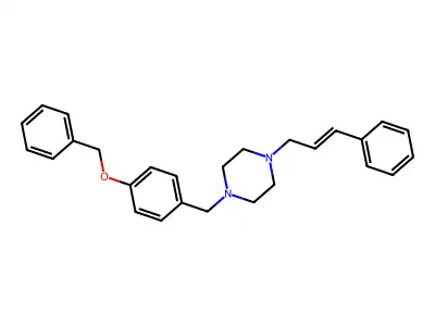 1-[(4-phenylmethoxyphenyl)methyl]-4-[(E)-3-phenylprop-2-enyl]piperazine structure