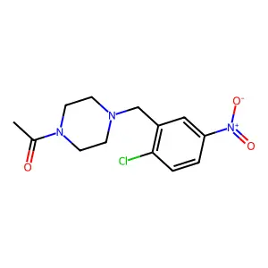 1-[4-[(2-Chloro-5-nitrophenyl)methyl]-1-piperazinyl]ethanone structure