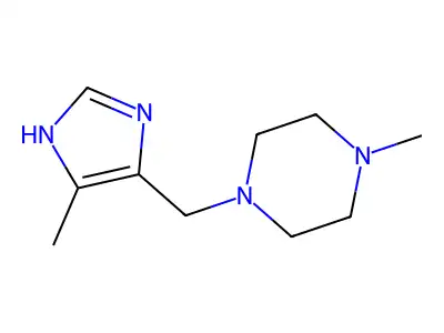 1-methyl-4-[(5-methyl-1H-imidazol-4-yl)methyl]piperazine structure