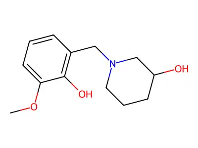 1-(2-Hydroxy-3-methoxybenzyl)piperidin-3-ol structure