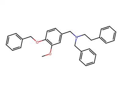 N-benzyl-N-[4-(benzyloxy)-3-methoxybenzyl]-2-phenylethanamine structure