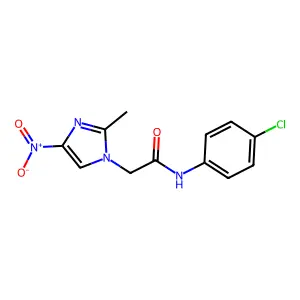 N-(4-chlorophenyl)-2-(2-methyl-4-nitro-1H-imidazol-1-yl)acetamide structure
