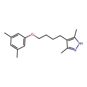 4-[4-(3,5-dimethylphenoxy)butyl]-3,5-dimethyl-1H-pyrazole structure