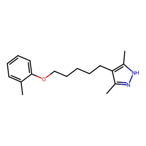 3,5-dimethyl-4-[5-(2-methylphenoxy)pentyl]-1H-pyrazole structure