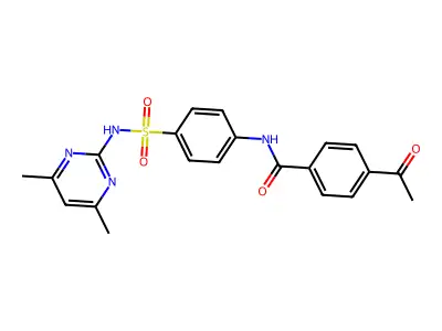 4-acetyl-N-{4-[(4,6-dimethylpyrimidin-2-yl)sulfamoyl]phenyl}benzamide structure