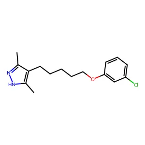 4-[5-(3-chlorophenoxy)pentyl]-3,5-dimethyl-1H-pyrazole structure