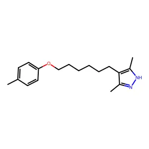 6-(3,5-dimethyl-1H-pyrazol-4-yl)hexyl 4-methylphenyl ether structure