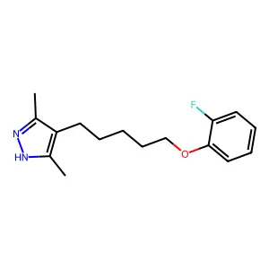 4-[5-(2-fluorophenoxy)pentyl]-3,5-dimethyl-1H-pyrazole structure