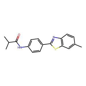 2-methyl-N-[4-(6-methyl-1,3-benzothiazol-2-yl)phenyl]propanamide structure