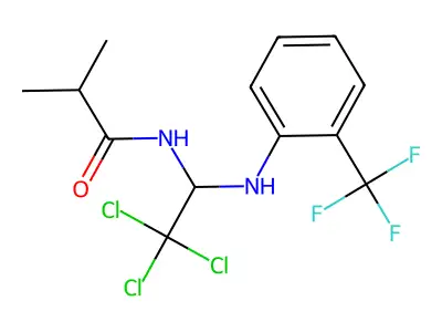 2-methyl-N-[2,2,2-trichloro-1-[2-(trifluoromethyl)anilino]ethyl]propanamide structure