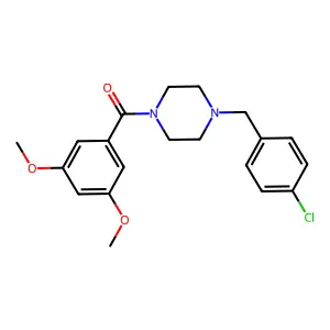 [4-[(4-Chlorophenyl)methyl]piperazin-1-yl]-(3,5-dimethoxyphenyl)methanone structure