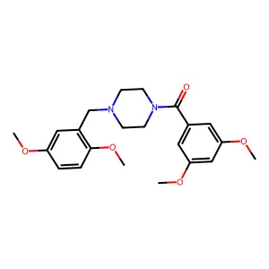 (3,5-Dimethoxyphenyl)-[4-[(2,5-dimethoxyphenyl)methyl]piperazin-1-yl]methanone structure
