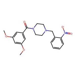 (3,5-Dimethoxyphenyl)-[4-[(2-nitrophenyl)methyl]piperazin-1-yl]methanone structure