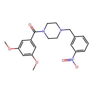 (3,5-Dimethoxyphenyl)-[4-[(3-nitrophenyl)methyl]piperazin-1-yl]methanone structure