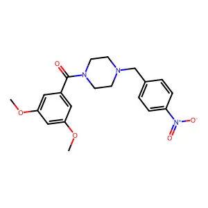 (3,5-Dimethoxyphenyl)-[4-[(4-nitrophenyl)methyl]piperazin-1-yl]methanone structure